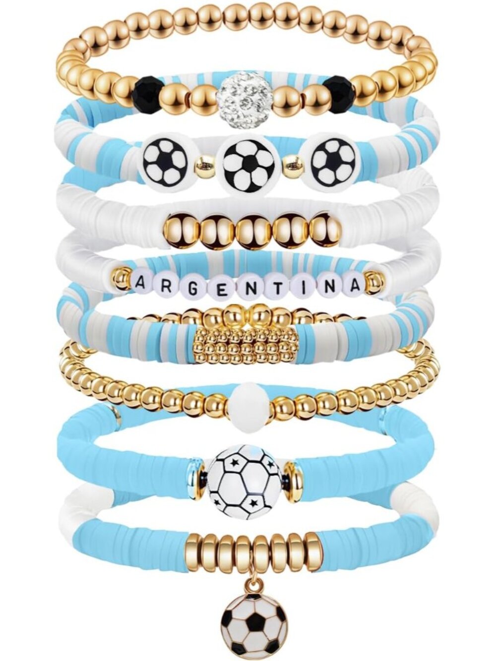 Colorful Heishi Bead Soccer Bracelets for Women - Ultimate Game Day Accessory